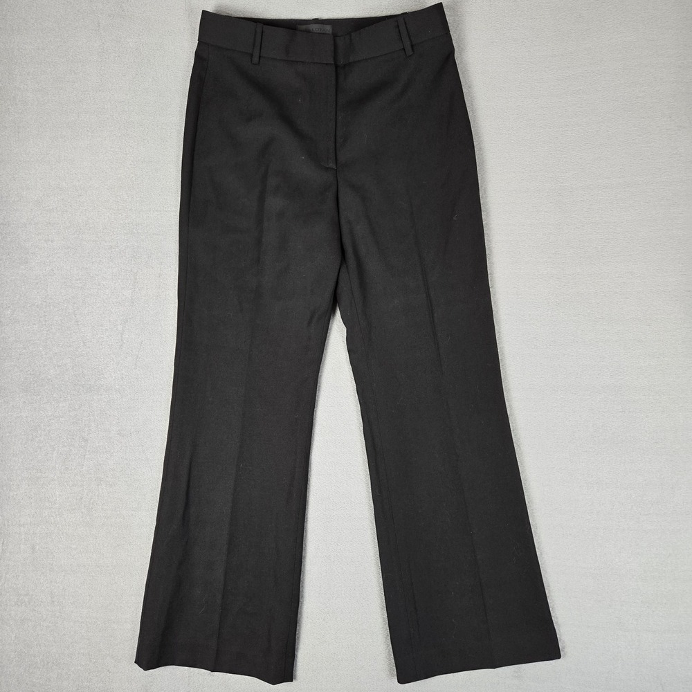 Nili Lotan Corette Pants Womens 8 Black Flare Virgin Wool Trouser USA Made $750